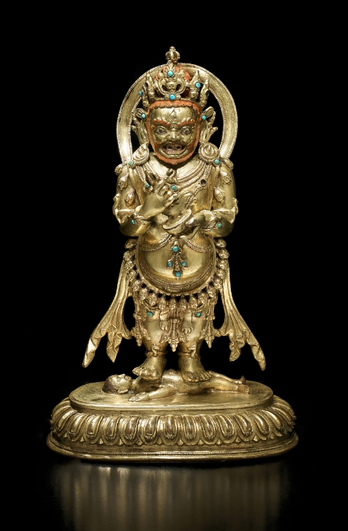 A gilt copper alloy figure of Mahakala
