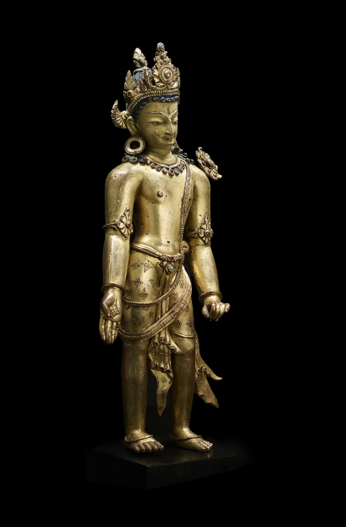 A gilt copper alloy figure of Padmapani