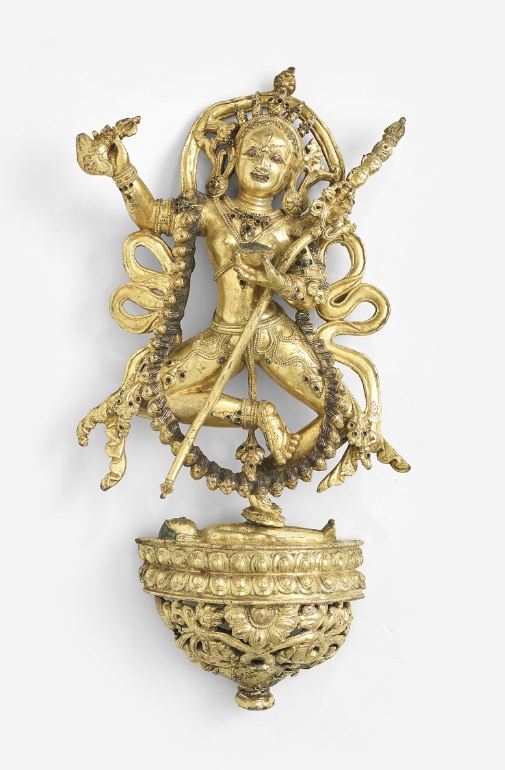 A gilt copper alloy figure of Vajrayogini